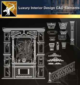 ★【Luxury Interior Design CAD Elements】@Autocad Decoration Blocks,Drawings,CAD Details,Elevation