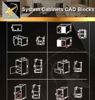 ★【 System Cabinets CAD Drawings V.1】@Autocad Blocks,Drawings,CAD Details,Elevation