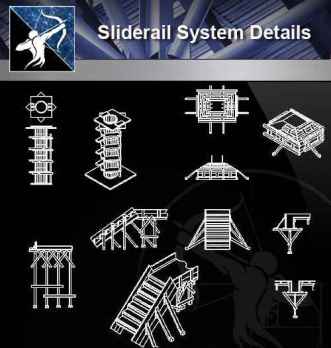 【Architecture CAD Details Collections】Sliderail System Details CAD Details