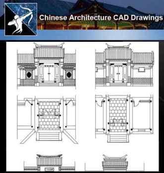 ★【Chinese Architecture CAD Drawings】@Chinese Door Design Drawings,CAD Details,Elevation